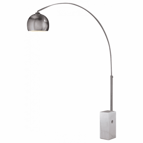 George Kovacs Reading Room 1-LT Arc Floor Lamp - Bshd Nickel - P054-084