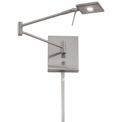 George Kovacs Reading Room 1-LT LED Swing Arm Wall Lamp - Bshd Nickel - P4328-084