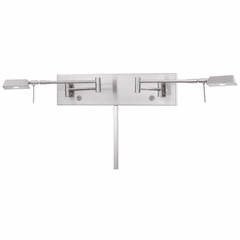 George Kovacs Reading Room 2-LT LED Swing Arm Wall Lamp - Bshd Nickel - P4319-084