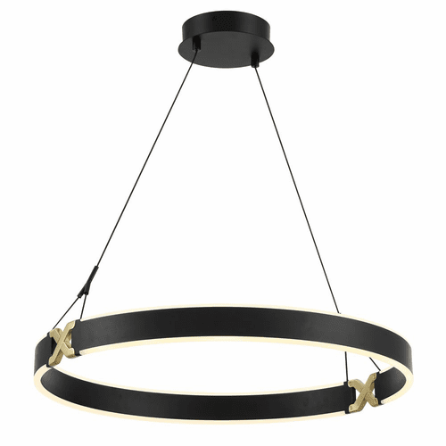 George Kovacs Recovery X 26" LED Pendant - Coal And Satin Brass - P5405-689-L