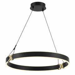 George Kovacs Recovery X 26" LED Pendant - Coal And Satin Brass - P5405-689-L