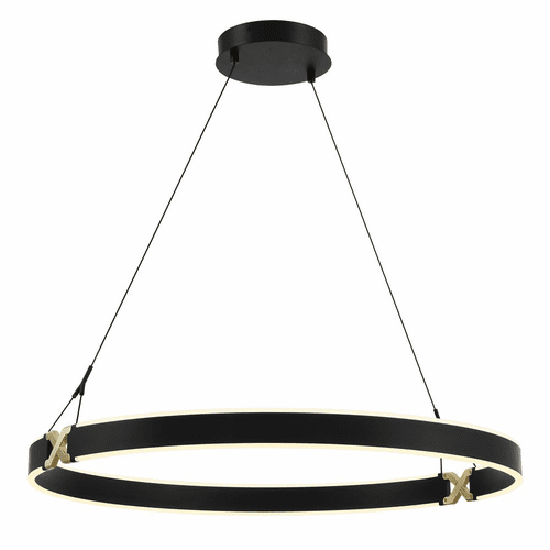 George Kovacs Recovery X 33" LED Pendant - Coal And Satin Brass - P5406-689-L