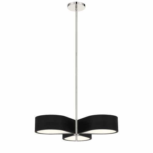 George Kovacs Side Step 3-LT Pendant - Coal w/Polished Nichel High - P5345-572-L