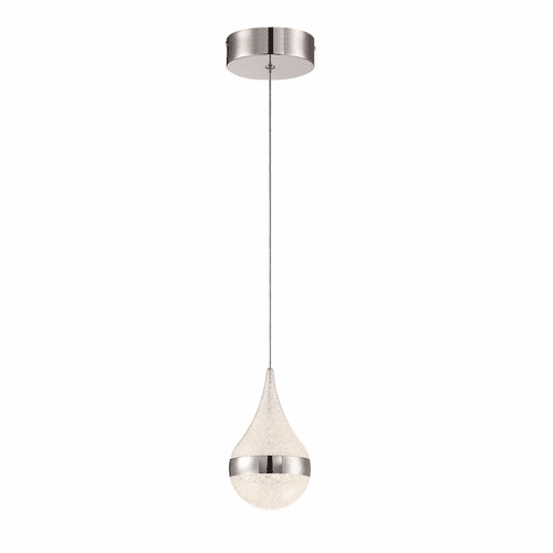 George Kovacs Silver Slice 1-LT LED Mini Pendant - Chrome - P1453-077-L