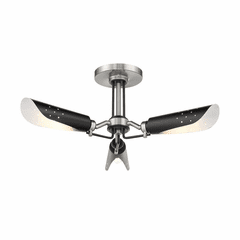 George Kovacs Turbine 3-LT Semi Flush Mount - Coal w/Brushed Nickel - P1693-691 George Kovacs Turbine 3-LT Semi Flush Mount - Coal w/Brushed Nickel - P1693-691