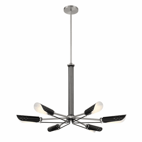 George Kovacs Turbine 6-LT Chandelier - Coal w/Brushed Nickel - P1696-691