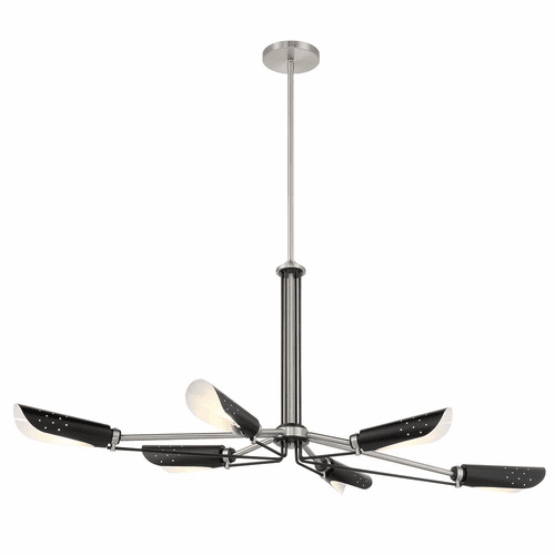 George Kovacs Turbine 6-LT Island Light - Coal w/Brushed Nickel - P1697-691