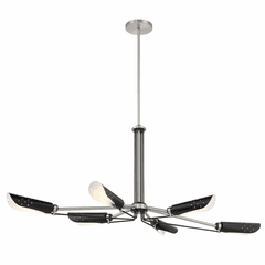 George Kovacs Turbine 6-LT Island Light - Coal w/Brushed Nickel - P1697-691 George Kovacs Turbine 6-LT Island Light - Coal w/Brushed Nickel - P1697-691