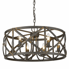 Golden Alcott 6-LT Chandelier - Antique Black Iron - 0890-6 ABI