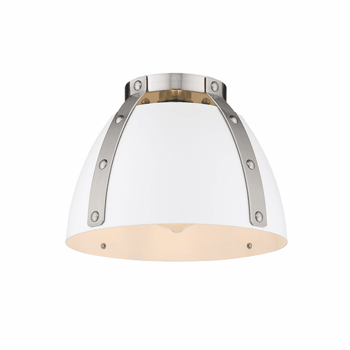Golden Aldrich Flush Mount - Pewter - 6928-FM PW-WHT