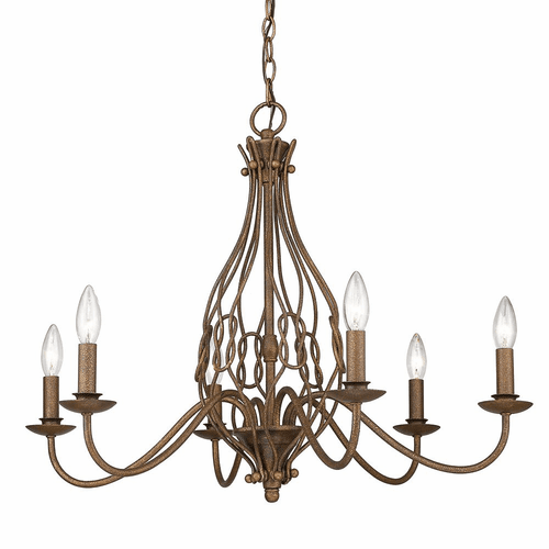 Golden Antoinette 6-LT Chandelier - Burnished Chestnut - 1349-6 BC