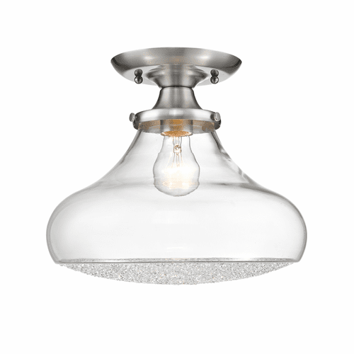 Golden Asha Semi-Flush - Large Glass - Pewter - 3417-LSF PW-CC