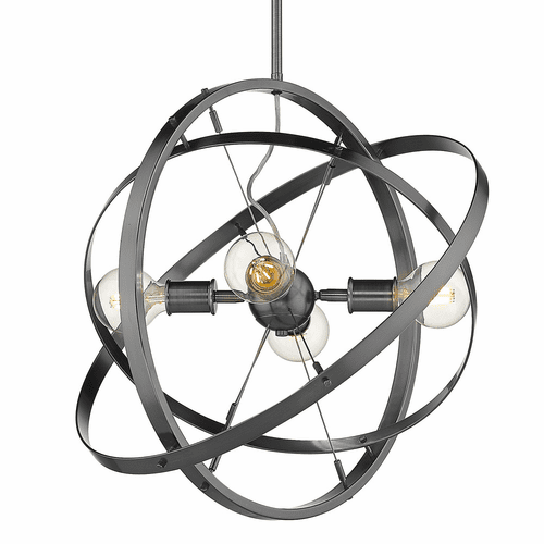 Golden Atom 4-LT Chandelier - Brushed Steel - 7936-4 BS-BS-BS