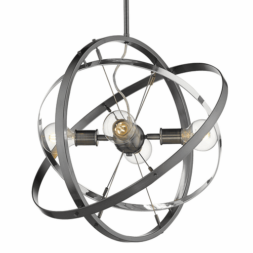 Golden Atom 4-LT Chandelier - Brushed Steel - 7936-4 BS-CH-BS
