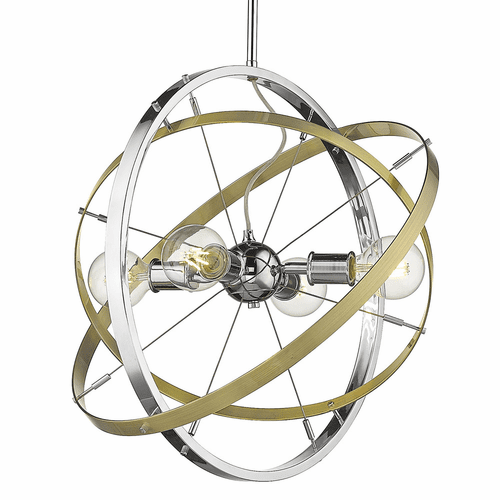 Golden Atom 4-LT Chandelier - Chrome - 7936-4 CH-AB-AB