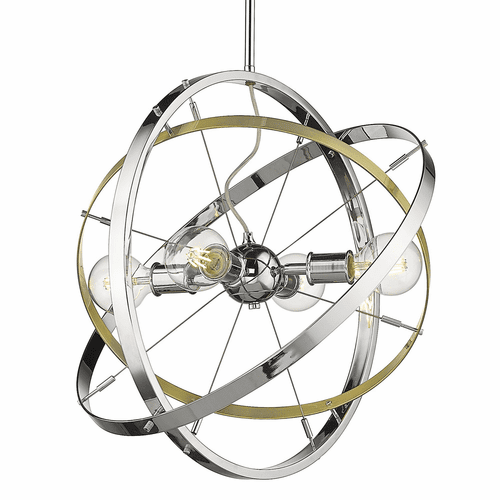 Golden Atom 4-LT Chandelier - Chrome - 7936-4 CH-AB-CH
