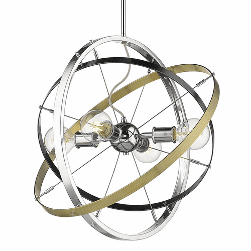 Golden Atom 4-LT Chandelier - Chrome - 7936-4 CH-BS-AB