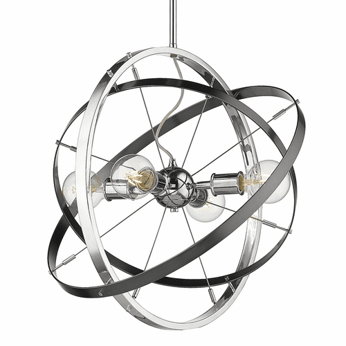 Golden Atom 4-LT Chandelier - Chrome - 7936-4 CH-BS-BS