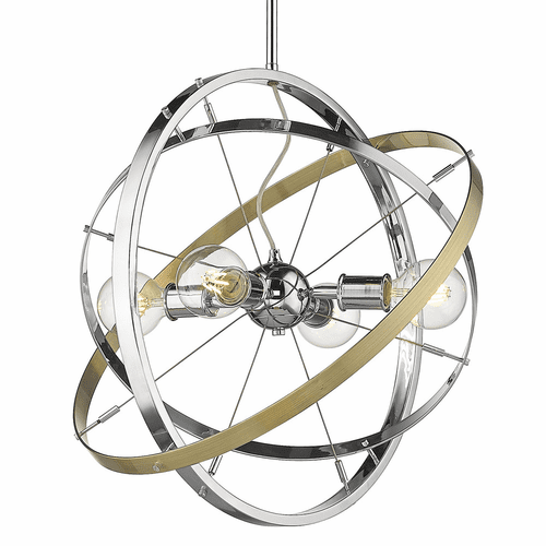 Golden Atom 4-LT Chandelier - Chrome - 7936-4 CH-CH-AB