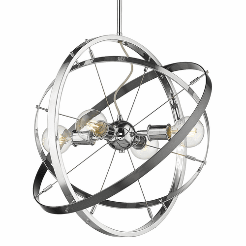 Golden Atom 4-LT Chandelier - Chrome - 7936-4 CH-CH-BS