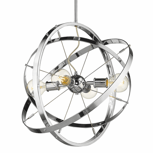 Golden Atom 4-LT Chandelier - Chrome - 7936-4 CH-CH-CH