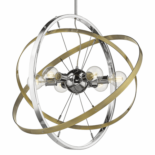 Golden Atom 6-LT Chandelier - Chrome - 7936-6 CH-AB-AB