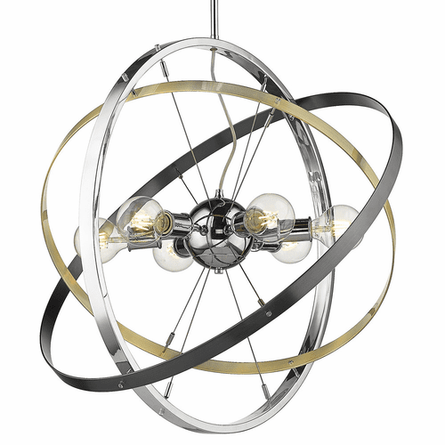 Golden Atom 6-LT Chandelier - Chrome - 7936-6 CH-AB-BS