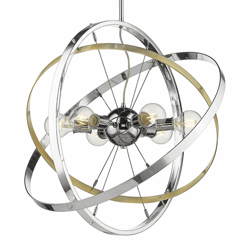Golden Atom 6-LT Chandelier - Chrome - 7936-6 CH-AB-CH