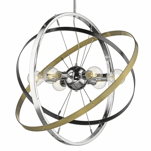Golden Atom 6-LT Chandelier - Chrome - 7936-6 CH-BS-AB