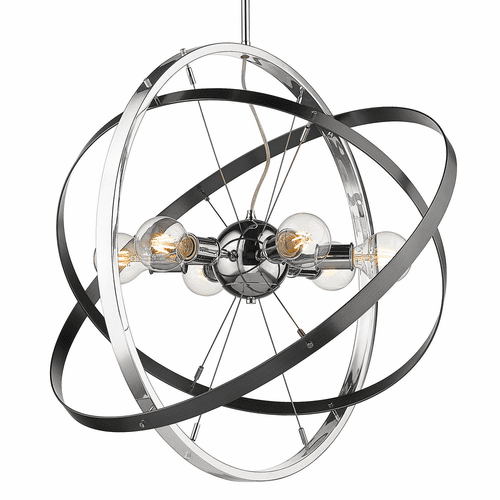 Golden Atom 6-LT Chandelier - Chrome - 7936-6 CH-BS-BS