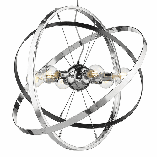 Golden Atom 6-LT Chandelier - Chrome - 7936-6 CH-BS-CH
