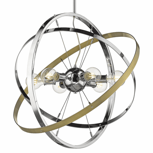 Golden Atom 6-LT Chandelier - Chrome - 7936-6 CH-CH-AB