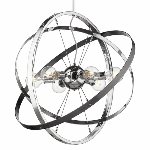 Golden Atom 6-LT Chandelier - Chrome - 7936-6 CH-CH-BS
