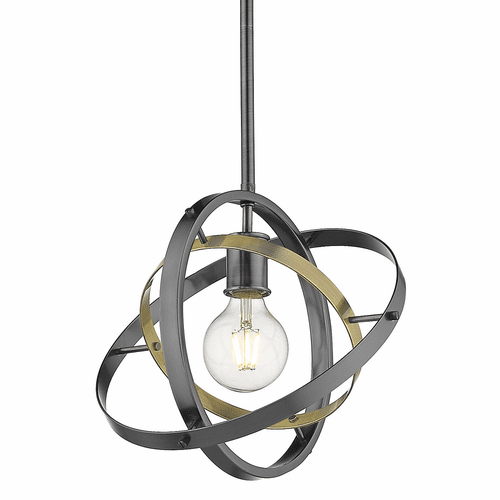 Golden Atom Medium Pendant - Brushed Steel - 7936-M BS-AB-BS