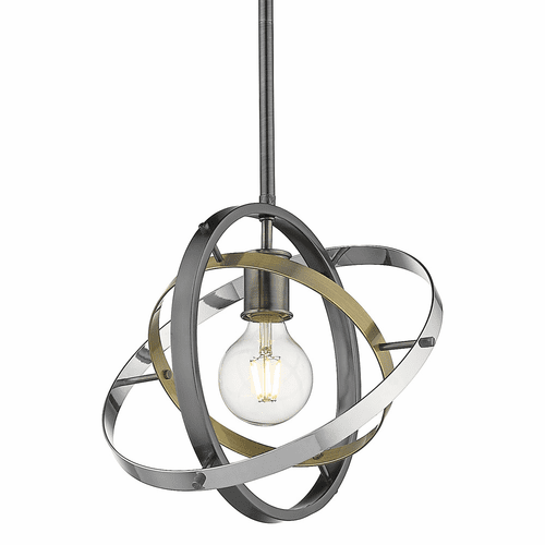 Golden Atom Medium Pendant - Brushed Steel - 7936-M BS-AB-CH