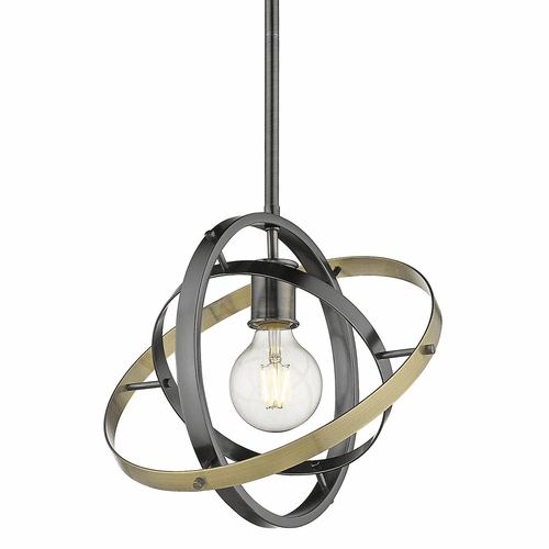 Golden Atom Medium Pendant - Brushed Steel - 7936-M BS-BS-AB