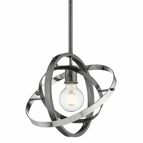 Golden Atom Medium Pendant - Brushed Steel - 7936-M BS-BS-CH