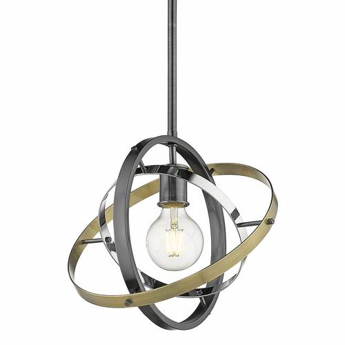 Golden Atom Medium Pendant - Brushed Steel - 7936-M BS-CH-AB