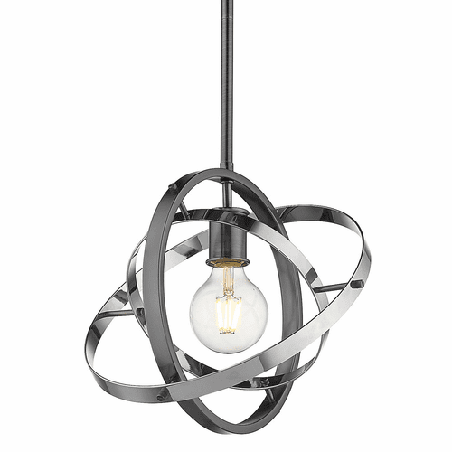 Golden Atom Medium Pendant - Brushed Steel - 7936-M BS-CH-CH
