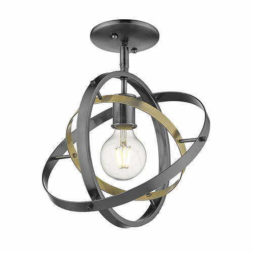 Golden Atom Semi-Flush - Brushed Steel - 7936-1SF BS-AB-BS