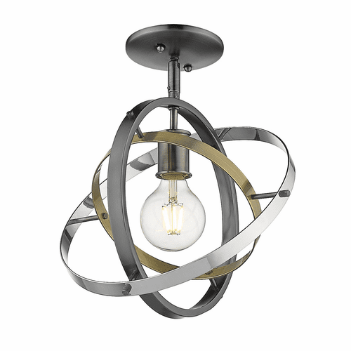Golden Atom Semi-Flush - Brushed Steel - 7936-1SF BS-AB-CH
