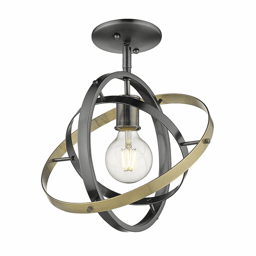 Golden Atom Semi-Flush - Brushed Steel - 7936-1SF BS-BS-AB