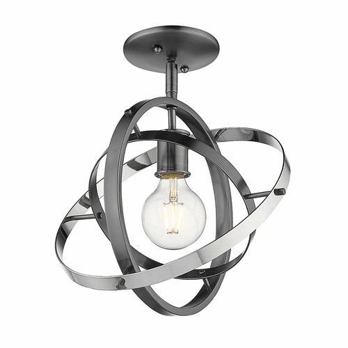 Golden Atom Semi-Flush - Brushed Steel - 7936-1SF BS-BS-CH