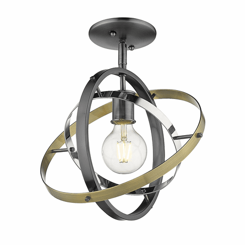 Golden Atom Semi-Flush - Brushed Steel - 7936-1SF BS-CH-AB