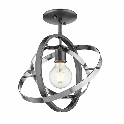 Golden Atom Semi-Flush - Brushed Steel - 7936-1SF BS-CH-CH