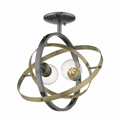 Golden Atom Semi-Flush - Brushed Steel - 7936-SF BS-AB-AB