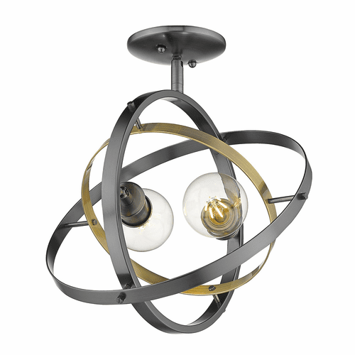 Golden Atom Semi-Flush - Brushed Steel - 7936-SF BS-AB-BS