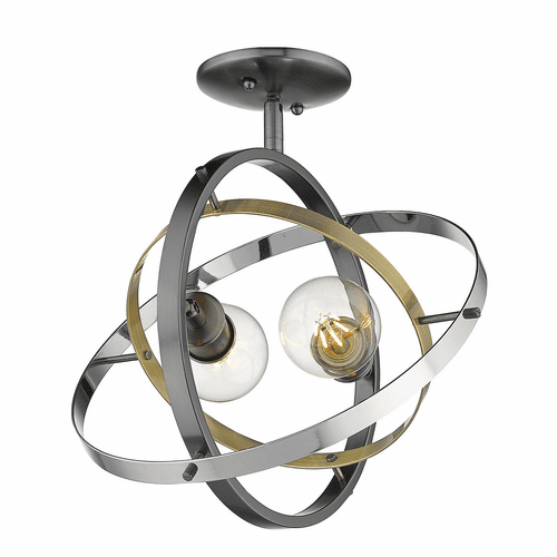 Golden Atom Semi-Flush - Brushed Steel - 7936-SF BS-AB-CH