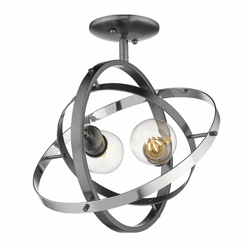 Golden Atom Semi-Flush - Brushed Steel - 7936-SF BS-BS-CH