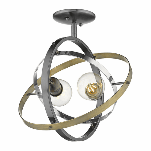 Golden Atom Semi-Flush - Brushed Steel - 7936-SF BS-CH-AB